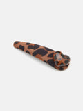 PAZZION, Xenia Leopard Print Heart Clip, Brown