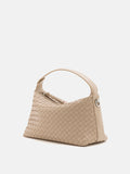 PAZZION, Xyla Woven Leather Bag, Almond