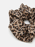 PAZZION, Yulissa Leopard Print Scrunchie, Beige