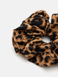 PAZZION, Yulissa Leopard Print Scrunchie, Brown