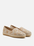 PAZZION, Yves Embellished Suede Espadrilles, Almond