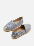 PAZZION, Yves Embellished Suede Espadrilles, Grey