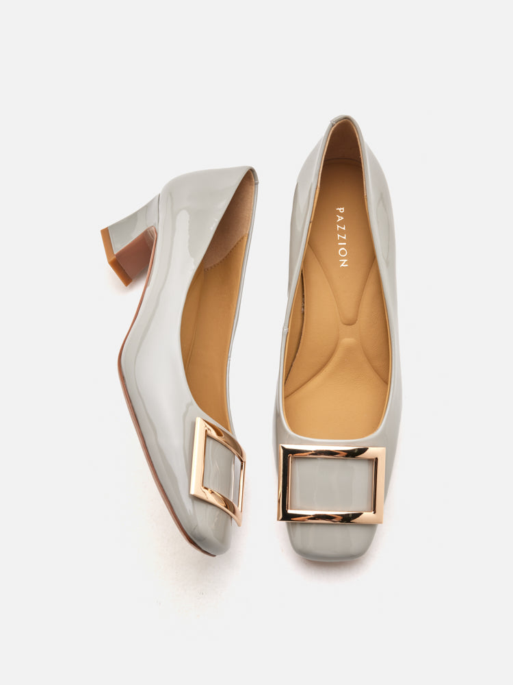 JUEMI【Andy Square Pumps】 $750 Andrea Wazen Women's White Double Jeu Mary Jane