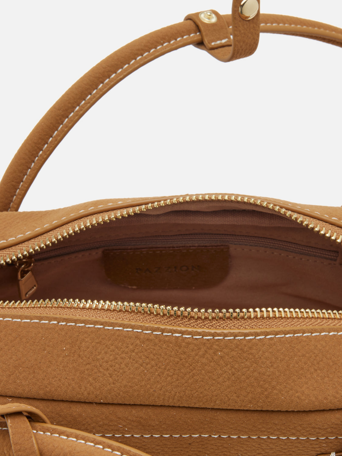 PAZZION, Zaralyn Structured Leather Shoulder Bag, Lightkhaki