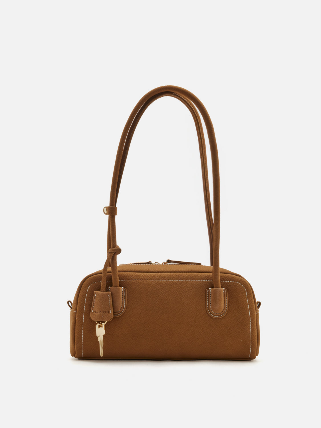 PAZZION, Zaralyn Structured Leather Shoulder Bag, Lightkhaki