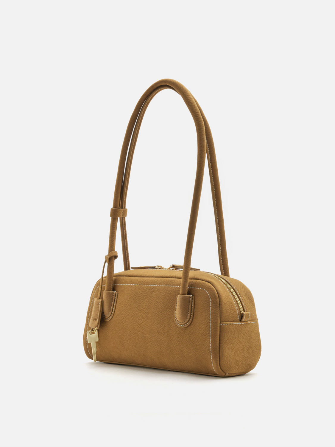 PAZZION, Zaralyn Structured Leather Shoulder Bag, Lightkhaki