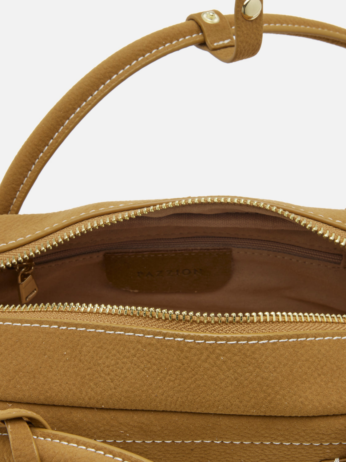 PAZZION, Zaralyn Structured Leather Shoulder Bag, Lightkhaki