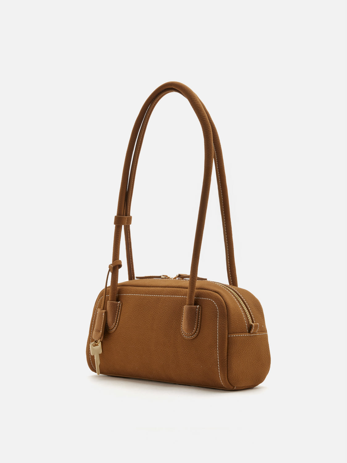 PAZZION, Zaralyn Structured Leather Shoulder Bag, Lightkhaki