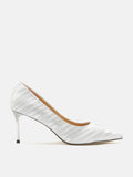 PAZZION, Zephyra Glitter Pointed Toe Heels, Silver
