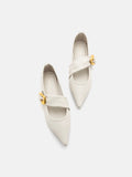 PAZZION, Zinnia Pointed Toe Flats, Beige