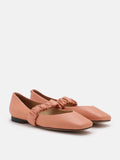 Zion Ruched Leather Band Ballet Flats