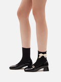 PAZZION, Zoelle Lace Bow Socks, Black